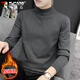 啄木鳥(niǎo)（TUCANO）毛衣男士冬半高領(lǐng)打底針織衫寬松休閑保暖衣服男裝 深灰加絨 XL 