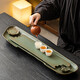 唐豐陶瓷茶盤(pán)干泡盤(pán)家用高檔創(chuàng)意蓮池功夫茶具茶托盤(pán)泡茶專(zhuān)用小型茶臺(tái) 綠陶長(zhǎng)方蓮池茶盤(pán)(大)
