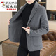 啄木鳥(niǎo)（TUCANO）2026毛呢大衣男士西服秋冬季新款西裝短款呢子外套休閑潮 灰色 L 【建議110-130斤】