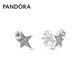 潘多拉（PANDORA）[新年禮物]閃耀不對稱(chēng)星星耳釘925銀小巧簡(jiǎn)約時(shí)尚禮物送女友