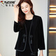 啄木鳥(niǎo)秋季新款盤(pán)扣流蘇新中式國風(fēng)金絲絨短款上衣時(shí)尚百搭顯瘦外套女 【單件外套】黑色 7XL 建議【185-200斤左右】