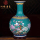 漢臻唐璽  HONZONTX景德鎮(zhèn)陶瓷花瓶擺件琺瑯彩中式落地玄關(guān)裝飾擺件工藝品花瓶陶瓷 綠色 百鳥(niǎo)朝鳳賞瓶+底座