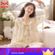 貓人（MiiOW）睡女士全棉春秋薄款長(cháng)袖蕾絲花邊甜美家居服套月子服2025 1909 L100-120斤