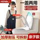 HOMK【德國】子母馬桶蓋通用坐便蓋子家用馬桶坐圈座便圈緩降坐廁蓋板 V型【子母兩用】原料抗斷 一鍵式快裝丨送安裝配件