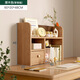 唐隆實(shí)木桌面書(shū)架學(xué)生桌上多層松木書(shū)桌收納置物架簡(jiǎn)易飄窗小書(shū)柜 全實(shí)木帶后背板2層60CM-原木色 細致分區 不再單調