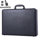袋鼠（KANGAROO）品牌高級牛皮公文箱包時(shí)尚復古手提箱男女商務(wù)密碼箱 裝錢(qián)箱 文件 黑色 18英寸