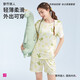 都市麗人睡衣女短袖清新時(shí)尚棉質(zhì)可外穿家居服套裝T恤2H42B4