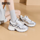 大東老爹鞋女2025春秋新款厚底增高網(wǎng)面透氣休閑運動(dòng)鞋0312