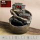 沐欽桌面微景觀(guān)小魚(yú)缸流水擺件循環(huán)水客廳辦公室裝飾開(kāi)業(yè)喬遷新居禮品 浣溪別院空盆(含擺件水泵自吸水