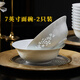 富玉陶瓷景德鎮(zhèn)中式大容量北方吃飯碗高溫白瓷7英寸家用玲瓏面碗 玉牡丹7英寸面碗-2只裝