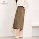 佳人苑半身裙女2025年春季新款高腰隱形拉鏈門(mén)襟開(kāi)合齊邊裙擺A字裙身 奶咖色 M