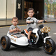 攜手兒童電動(dòng)八嘎車(chē)雙人可坐寶寶玩具車(chē)男女孩侉子車(chē)遙控大三輪摩托車(chē) 頂配白+12v9A+手擰油門(mén)+軟輪 主駕位皮座+藍牙+可坐大人
