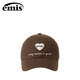 EMIS心形標志棒球帽休閑百搭大頭圍鴨舌帽男女同款帽子女神節遮陽(yáng)帽 心形標志棒球帽-棕色