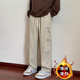 佐優(yōu)品工裝褲子男士秋冬季潮牌寬松直筒運動(dòng)闊腿褲百搭日系加絨休閑長(cháng)褲 YB- SQ31R卡其加絨加厚 XL