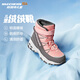 Skechers斯凱奇兒童絨絨靴雪地靴保暖男童棉鞋防寒加絨高幫女童靴660092L 女童/粉紅色/灰色/PKGY 32