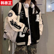 韓惠芷春秋季美式棒球服刺繡ins潮流韓版寬松學(xué)生外套女甜酷學(xué)院風(fēng) Y38黑色春秋款 M 【80-100斤】