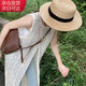 宙馨白色鏤空鉤花針織罩衫女夏韓系甜辣涼感ins風(fēng)寬松寬松中長(zhǎng)款上衣 米色 均碼90-130斤以內(nèi)