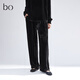 播黑標(biāo)系列絲絨休閑褲女商場同款高腰顯瘦闊腿褲BDR1KD2148 K40玄黑 玄黑 S