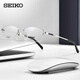 精工（SEIKO）眼鏡框男半框鈦材商務(wù)近視眼鏡架HC1002 155+送凱米1.56鏡片配鏡