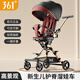 361°嬰兒推車(chē)遛娃神器0-3-6歲一鍵折疊收車(chē)輕便遮陽(yáng)棚可坐可躺高景觀(guān) 【胭脂紅】頂配版