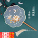 坤隨雙面花瓣刺繡團(tuán)扇真絲繡古風(fēng)蘇繡扇兒童節(jié)旗袍舞蹈扇女漢服配飾 雙面刺繡團(tuán)扇1把【金牡丹】
