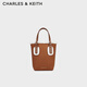 CHARLES&KEITH毛絨手提托特包斜挎水桶包生日禮物七夕禮物CK2-30271443-1 Brown棕色 小包