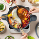 炊大皇鴛鴦火鍋不粘鍋30cm麥飯石色易清洗家用大容量燃氣明火電磁爐通用 鴛鴦火鍋 30cm