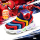 迪士尼童鞋男童跑步鞋冬款加絨漫威燈鞋炫酷跑步鞋DM2707S 彩虹色 31碼