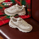 斯凱奇（Skechers）卷毛熊丨2025秋冬女鞋復古加絨保暖厚底增高休閑運動(dòng)老爹鞋 【推薦配色】杏仁奶咖/SDNT 37.5