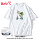 班尼路（Baleno）夏季短袖男女款潮牌定制卡通貓百搭上衣t恤運(yùn)動寬松五分袖衣服
