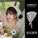 蕊希法式田園風(fēng)蕾絲花邊頭巾甜美氣質(zhì)少女感發(fā)帶海邊氛圍感綁發(fā)三角巾 蕾絲小花頭巾