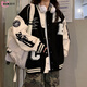 DXOT美式復古棒球服外套少女春秋2025新款初中高中學生學院風ins潮女 黑色款 常規(guī) XL 建議 125-150斤