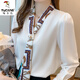 啄木鳥(niǎo)冰絲上衣女士高檔雪紡白色襯衫2025春秋飄帶設計感氣質(zhì)優(yōu)雅通勤 白色 M 100-110斤