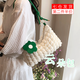 靚做爆款包包高級褶皺時(shí)尚泡泡單肩腋下包休閑百搭淑女風(fēng)餃子包云朵包 白配綠云朵包1個(gè)