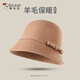 啄木鳥(niǎo)羊毛帽子冬季女保暖防寒顯臉小顯瘦漁夫帽復(fù)古禮帽女士盆帽 駝色