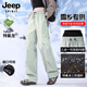 JEEP SPIRIT吉普三合一沖鋒褲子男女秋冬季三防可拆卸加絨春夏休閑滑雪山殼褲 2772積雪白 【搖粒絨內(nèi)膽】女款 L （推薦125-145斤）