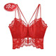 浪莎（LangSha）新款性感V領(lǐng)蕾絲裹胸內衣女聚攏防下垂抹胸吊帶上衣內搭美背文胸 大紅色 乳膠墊 均碼  [80-130斤]