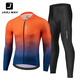 JAAJ-WAY騎行服自行車(chē)長(cháng)袖男女款套裝秋季公路車(chē)透氣保暖速干舒適騎行上衣 橙藍漸變套裝-【順豐速發(fā)】 3XL