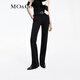 MO&Co.休閑褲高捻高支彈力高腰修長(cháng)型開(kāi)叉黑色摩登褲裝摩安珂 黑色 S 160