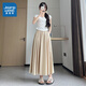 真維斯（Jeanswest）女裝山本裙新款夏季通勤高腰A字顯瘦垂墜感時(shí)尚百搭半身裙裙子GL 奶杏色8170 L 165/68A