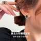 DAISY DREAM黑色方形精致耳釘輕奢簡約百搭高級感耳環(huán)2025新款氣質(zhì)耳飾 金色-方塊耳釘