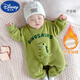 迪士尼（Disney）加絨連體衣嬰兒可愛(ài)寶寶外出服秋冬嬰幼兒爬服哈衣冬恐龍衣服男寶 綠色 (加絨保暖) 66cm