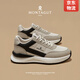 夢(mèng)特嬌（MONTAGUT）男鞋2025新款百搭男士休閑板鞋男運動(dòng)鞋男牛皮軟底輕便跑步鞋潮流 米色 41