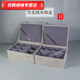 布藝紫砂壺套裝錦盒茶壺茶具包裝盒建盞瓷器亞麻布包裝盒收納盒 灰色兩壺四杯