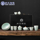 蘇氏陶瓷（SUSHI CERAMICS）汝窯卵青開片可養(yǎng)金線三才蓋碗茶壺茶洗8茶杯大套組高檔禮盒J0693