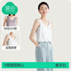 簡(jiǎn)云吊帶背心女西裝內搭薄款冰絲打底衫內穿無(wú)袖上衣外穿性感顯瘦夏季 【背心款-V領(lǐng)】象牙白 XL 【適合120-140斤】
