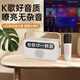 雅蘭仕（EARISE）無(wú)線藍(lán)牙音響便攜式音響一體帶話筒K歌音箱家庭KTV自帶聲卡無(wú)線家用卡拉ok戶外 Y8單麥米色