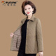啄木鳥(niǎo)中老年女春秋冬季加厚棉襖純色夾棉襯衫40-50歲媽媽保暖外套棉衣 卡其色 2XL （建議100-120斤）