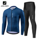 JAAJ-WAY騎行服自行車(chē)長(cháng)袖男女款套裝秋季公路車(chē)透氣保暖速干舒適騎行上衣 寶石藍套裝-【順豐速發(fā)】 3XL