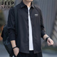 JEEP SPIRIT吉普襯衫男長袖春季襯衣男士寬松商務(wù)休閑外套 黑色 2XL 